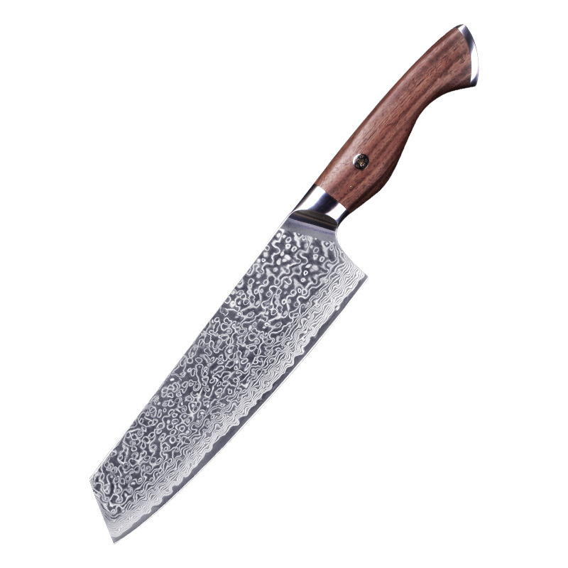 kitchen cutting knife with wood handle damascus chef utility knife